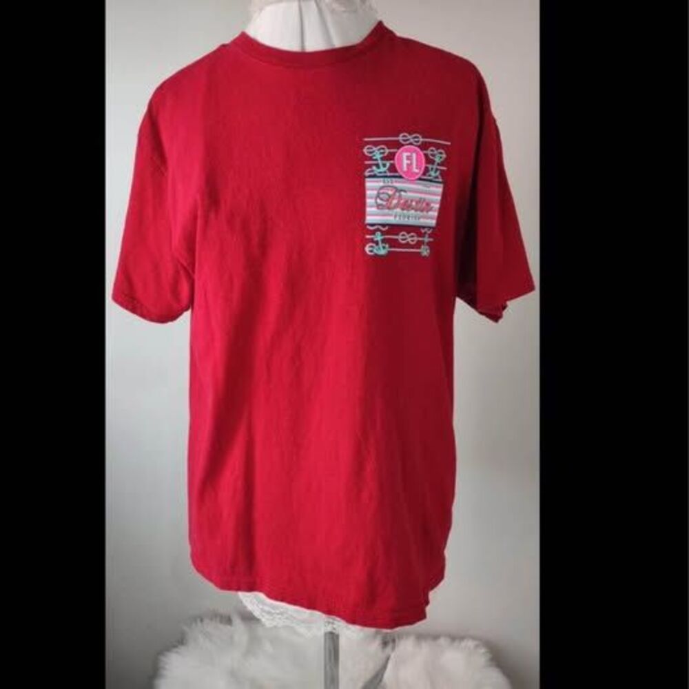 Tee Large Alvin’s Island Short Sleeve Red (Destin Florida) 20”=B 26”=L C5873